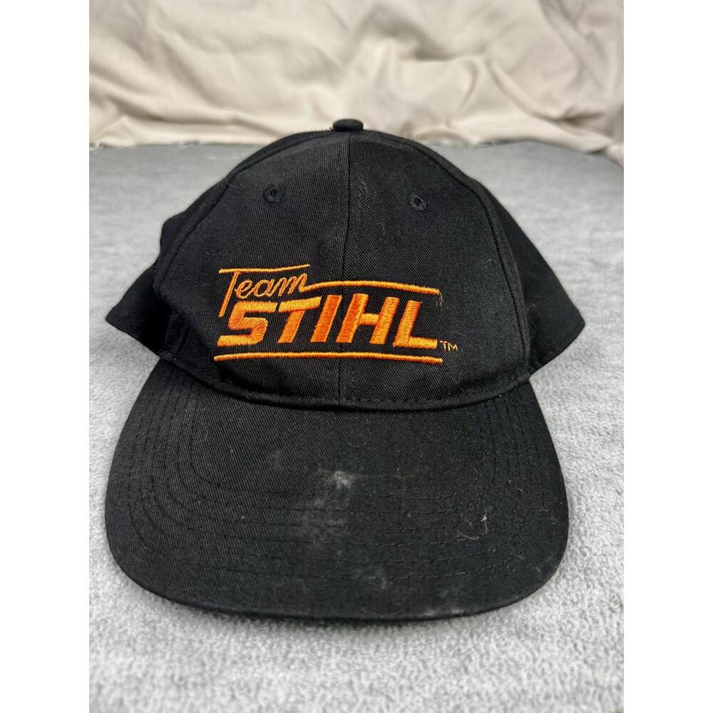 vintage team stihl embroidered dad hat workwear logo cap